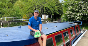 Photo of CanalAbility volunteer John, who is raising money for the charity by running 50 miles in June