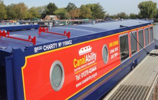 Stages of build, new electric accessible canal boat.